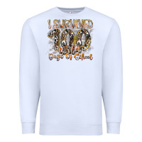 White i survived 100 wild days of school Premium Sweatshirt - RacoonDesign