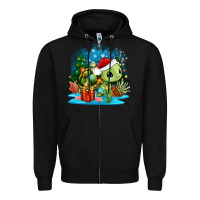 Black christmas turtle Zipper Hoodie - Zillion Design Studio