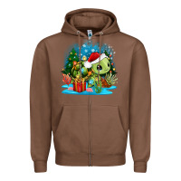 Chestnut christmas turtle Zipper Hoodie - Zillion Design Studio