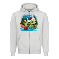 Dove Grey christmas turtle Zipper Hoodie - Zillion Design Studio