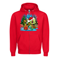 Red christmas turtle Zipper Hoodie - Zillion Design Studio
