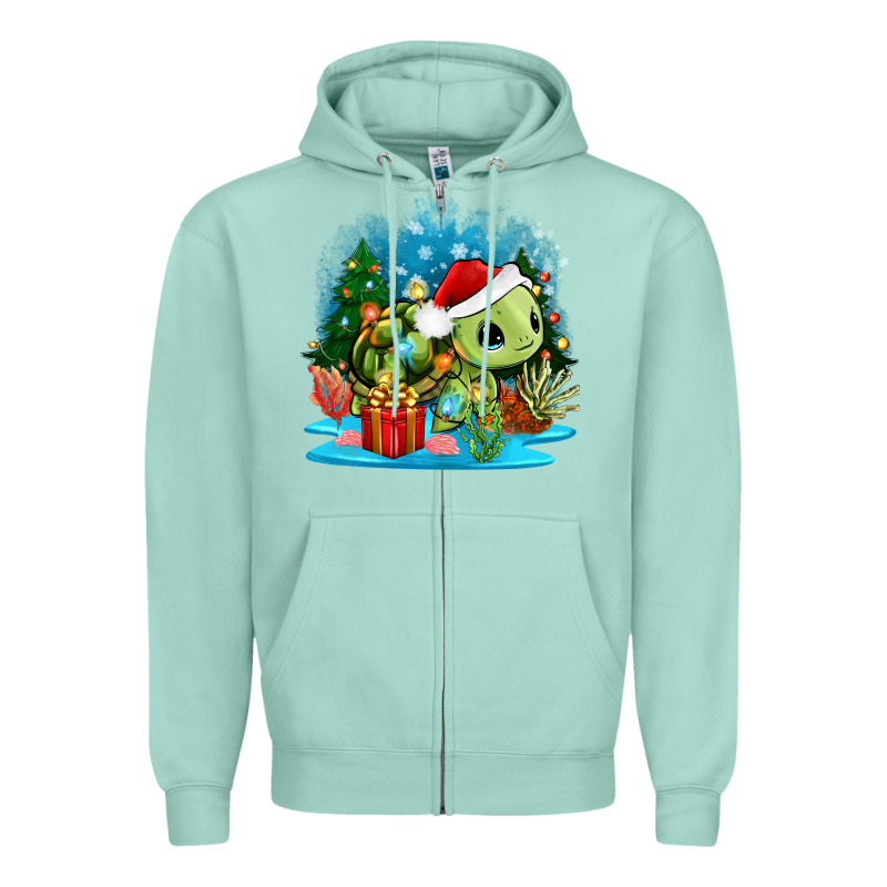 Christmas Turtle Zipper Hoodie by Zillion Design Studio | Teevron
