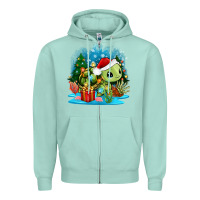 Seafoam christmas turtle Zipper Hoodie - Zillion Design Studio