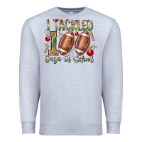 Heather Grey I Tackled 100 Days of School Premium Sweatshirt - RacoonDesign