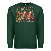 Sports Green I Tackled 100 Days of School Premium Sweatshirt - RacoonDesign