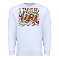 White I Tackled 100 Days of School Premium Sweatshirt - RacoonDesign