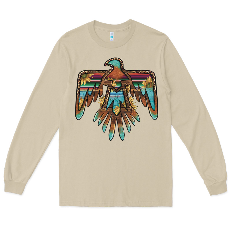 Thunderbird With Sunflowers Long Sleeve Tee by BarkalooDesign | Teevron