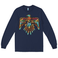Navy thunderbird with sunflowers Long Sleeve Tee - BarkalooDesign