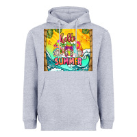 Heather Grey hello summer gnomes Heavyweight Hoodie - Zillion Design Studio