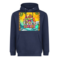 Navy hello summer gnomes Heavyweight Hoodie - Zillion Design Studio