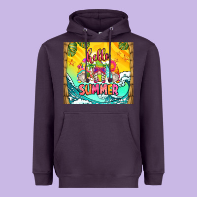 Hello Summer Gnomes Heavyweight Hoodie Designed By Zillion Design Studio