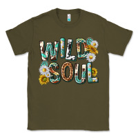 Army Green western wild soul with sunflowers Classic Tee - texasbilliewilder