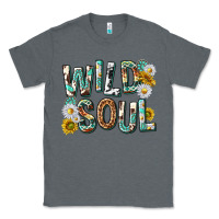 Charcoal Heather western wild soul with sunflowers Classic Tee - texasbilliewilder