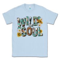 Dusty Blue western wild soul with sunflowers Classic Tee - texasbilliewilder