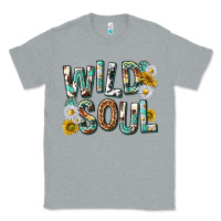 Heather Grey western wild soul with sunflowers Classic Tee - texasbilliewilder