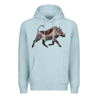 Blue Mist Warthog Illustrations Premium Hoodie - LillyAllenDesigns