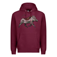 Burgundy Warthog Illustrations Premium Hoodie - LillyAllenDesigns
