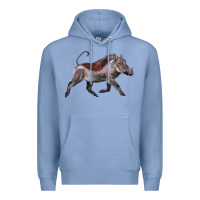 Colony Blue Warthog Illustrations Premium Hoodie - LillyAllenDesigns