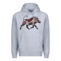 Heather Grey Warthog Illustrations Premium Hoodie - LillyAllenDesigns