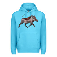 Ocean Blue Warthog Illustrations Premium Hoodie - LillyAllenDesigns