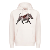 Pale Pink Warthog Illustrations Premium Hoodie - LillyAllenDesigns