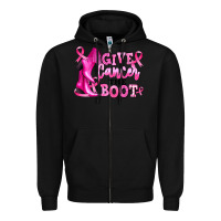 Black give cancer the boot Zipper Hoodie - RanaPortraitStore