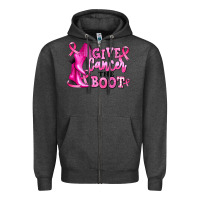 Charcoal Heather give cancer the boot Zipper Hoodie - RanaPortraitStore