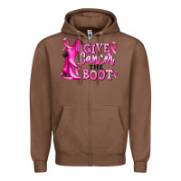 Chestnut give cancer the boot Zipper Hoodie - RanaPortraitStore