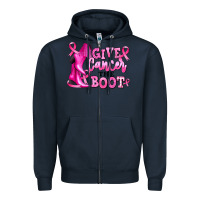 Navy give cancer the boot Zipper Hoodie - RanaPortraitStore