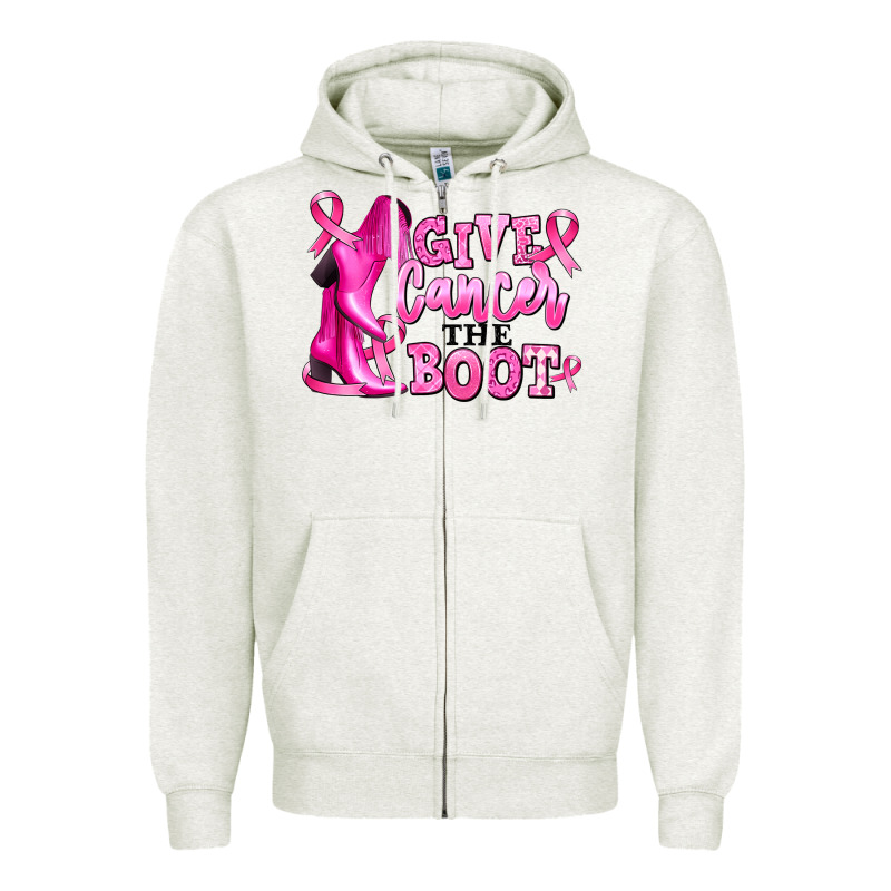 Give Cancer The Boot Zipper Hoodie by RanaPortraitStore | Teevron