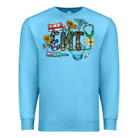 Ocean Blue emt Premium Sweatshirt - CowhideDigitalArt