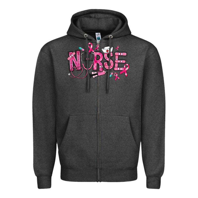 Breast Cancer Nurse Zipper Hoodie by RanaPortraitStore | Teevron