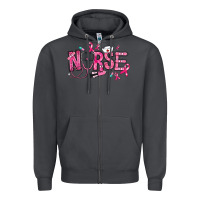 Smoke breast cancer nurse Zipper Hoodie - RanaPortraitStore