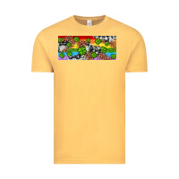 Vintage Mustard Western St. Patrick's Day Shamrock Rainbow Vintage Tee - Artiststas