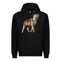 Black Baby Hyena Illustrations Premium Hoodie - LillyAllenDesigns