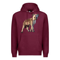 Burgundy Baby Hyena Illustrations Premium Hoodie - LillyAllenDesigns