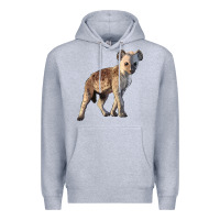 Heather Grey Baby Hyena Illustrations Premium Hoodie - LillyAllenDesigns