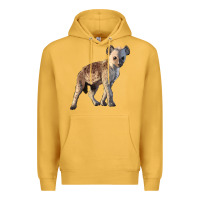 Mustard Baby Hyena Illustrations Premium Hoodie - LillyAllenDesigns