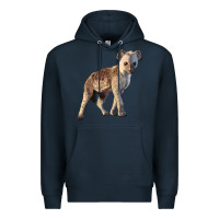 Navy Baby Hyena Illustrations Premium Hoodie - LillyAllenDesigns