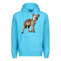 Ocean Blue Baby Hyena Illustrations Premium Hoodie - LillyAllenDesigns