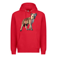 Red Baby Hyena Illustrations Premium Hoodie - LillyAllenDesigns