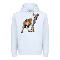 White Baby Hyena Illustrations Premium Hoodie - LillyAllenDesigns