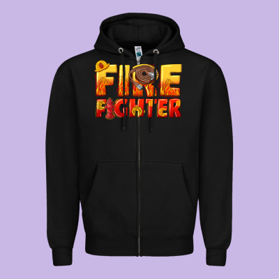 Firefighter Zipper Hoodie Designed By Texasbilliewilder
