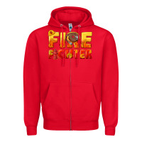 Red firefighter Zipper Hoodie - texasbilliewilder