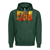 Sports Green firefighter Zipper Hoodie - texasbilliewilder