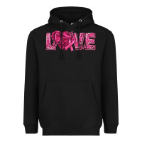 Black Breast Cancer Love Heavyweight Hoodie - texasbilliewilder