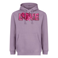 Lavender Breast Cancer Love Heavyweight Hoodie - texasbilliewilder