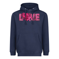 Navy Breast Cancer Love Heavyweight Hoodie - texasbilliewilder