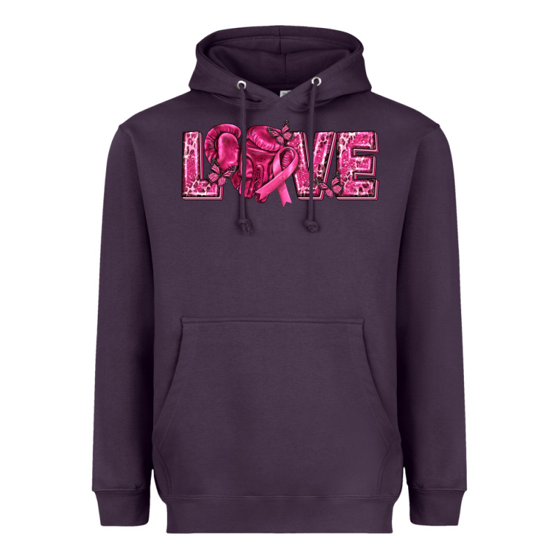 Breast Cancer Love Heavyweight Hoodie by texasbilliewilder | Teevron