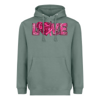 Sage Breast Cancer Love Heavyweight Hoodie - texasbilliewilder